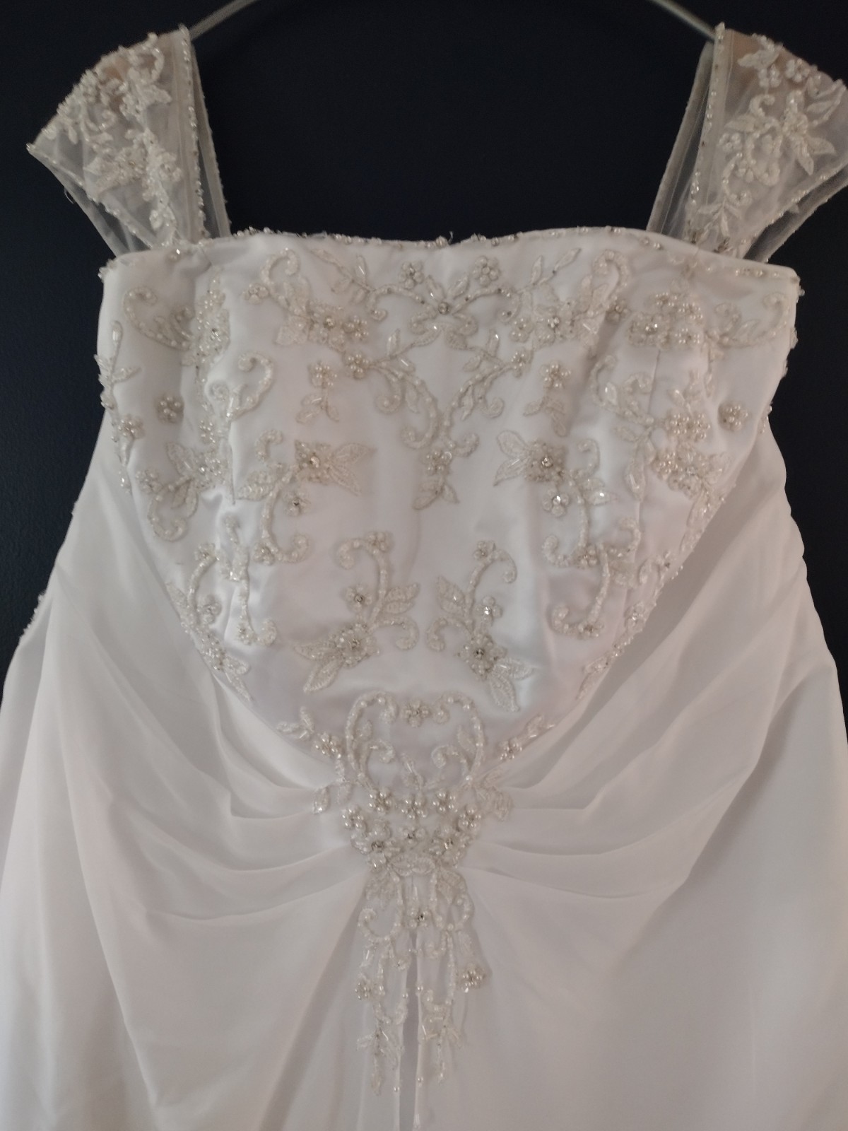 David's Bridal Wedding Dress Size 22 W with Under Slip size L and Bridal Vail