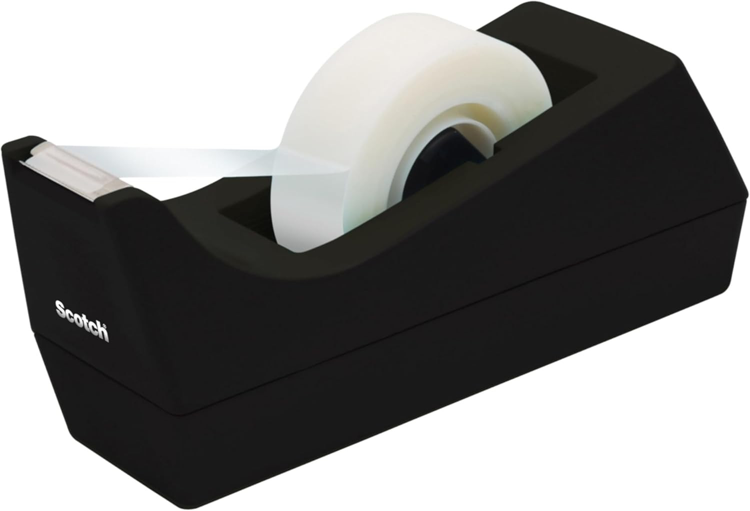 Scotch Desktop Tape Dispenser, Black, Compatible with Magic Tape and More