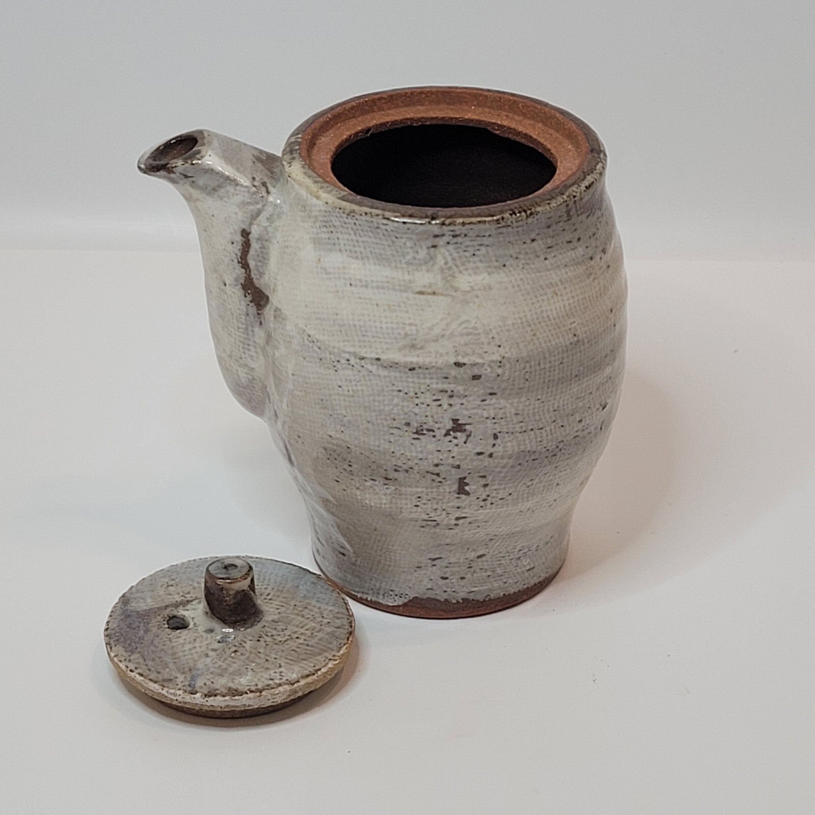 Asian Style Ceramic Saki/Sauce Server/Decor Flower Design Textured Look 4.5"