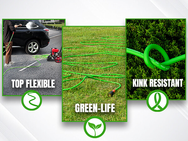 YAMATIC 3200 PSI Pressure Washer Hose 1/4" M22-14/15mm Flexible Pressure Hose