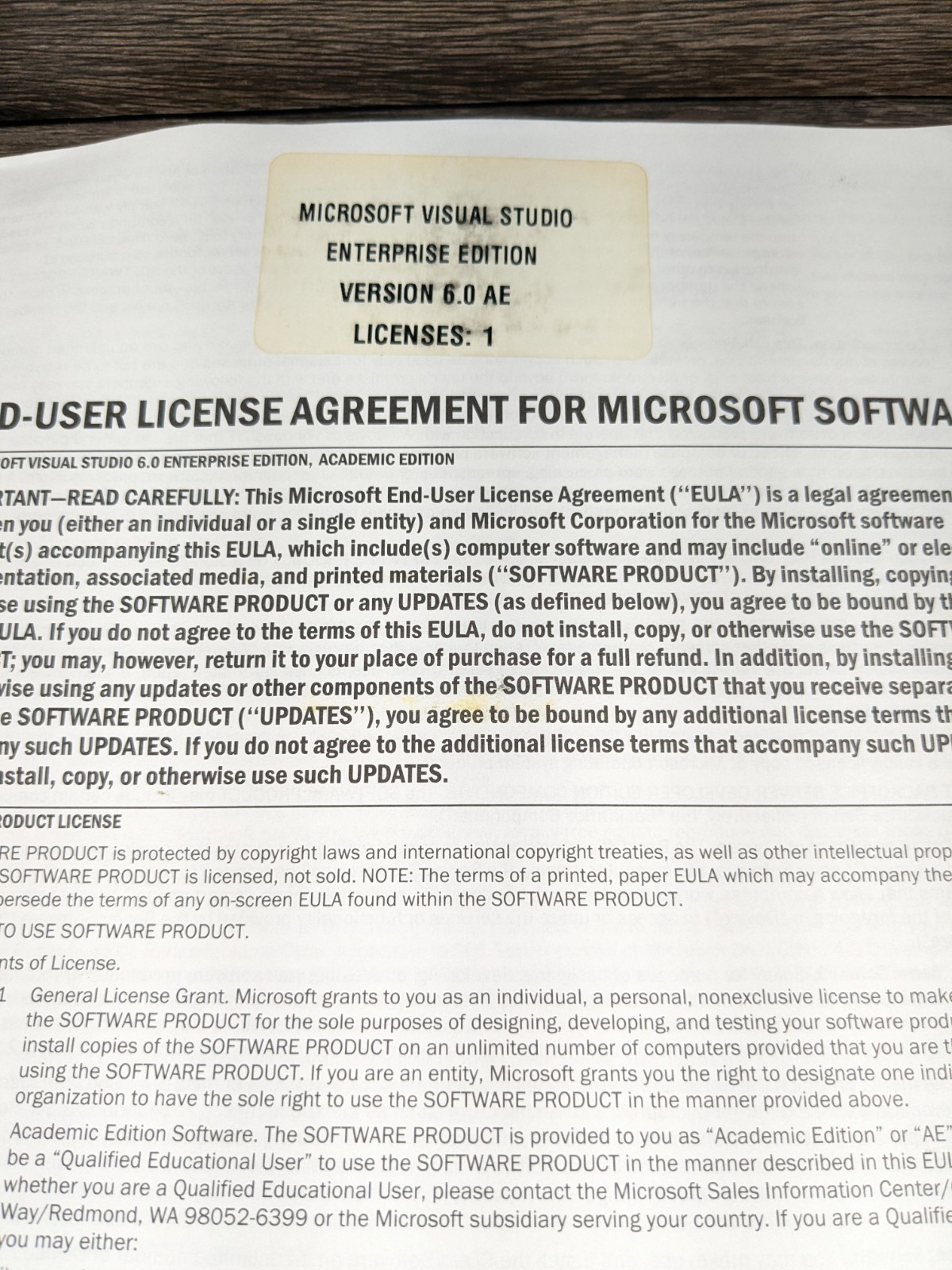Microsoft Visual Studio 6.0 Enterprise Edition 628-00404 Retail Box Complete NOB