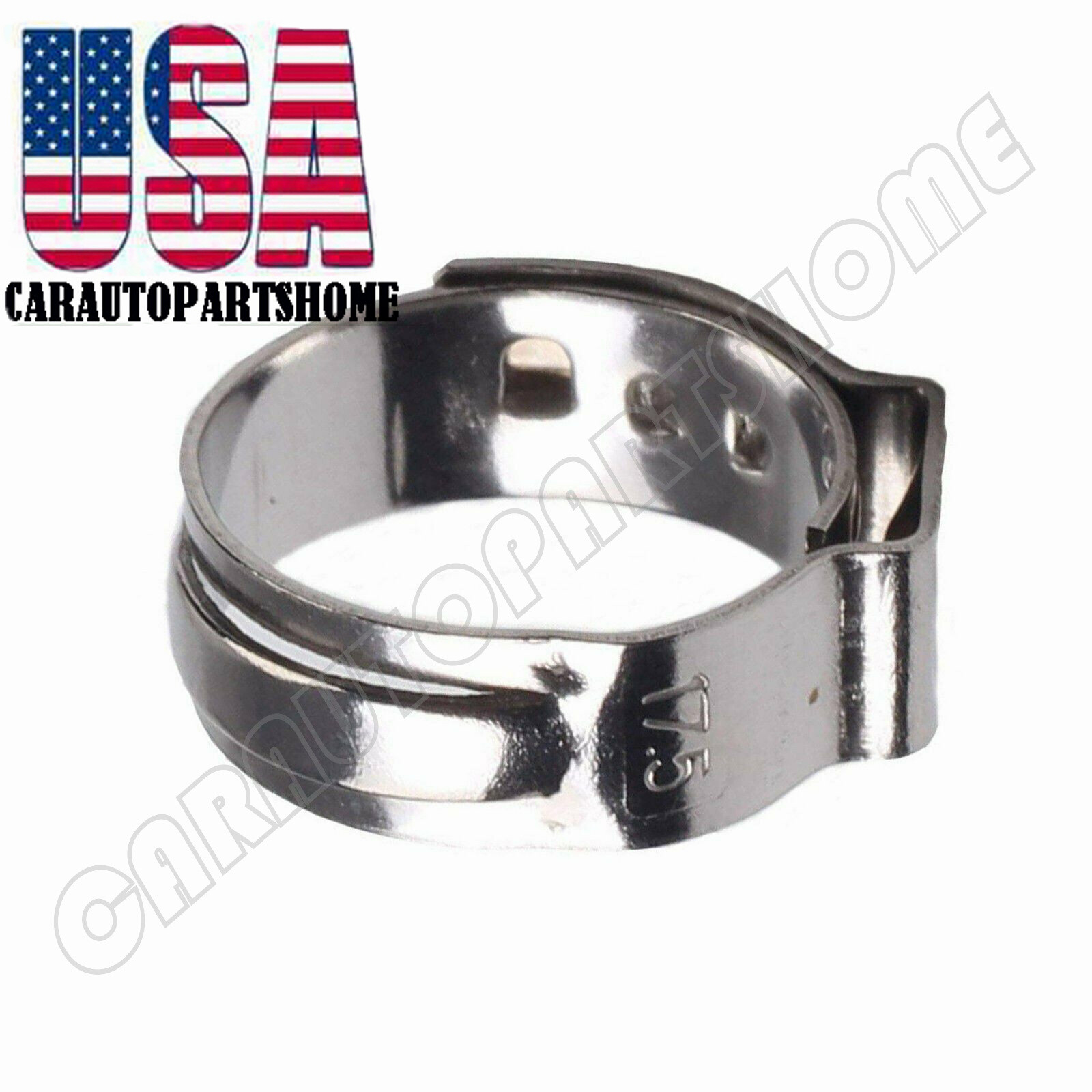 50Pcs 1/2" PEX Stainless Steel Ear Clamp Cinch Rings Crimp Pinch Fitting