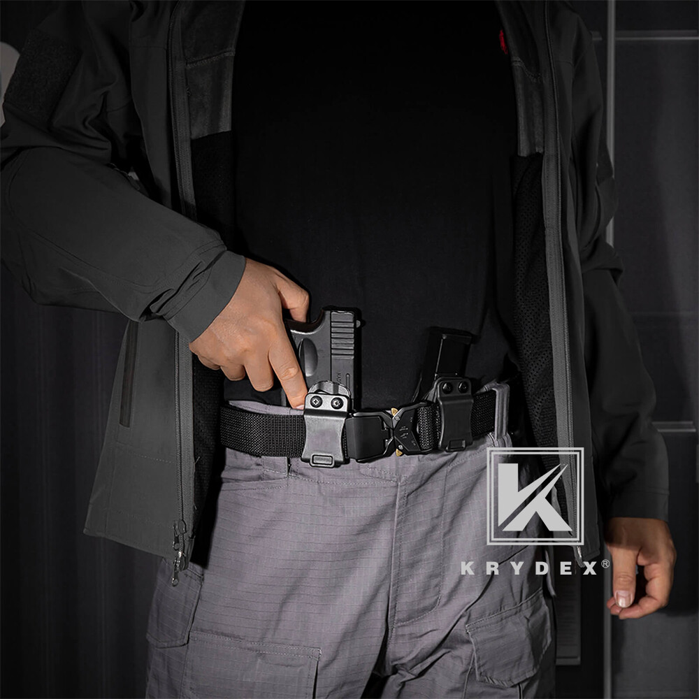 KRYDEX Tactical Duty Belt 1.5" Double Layer Flip Top Quick Release Buckle Belt