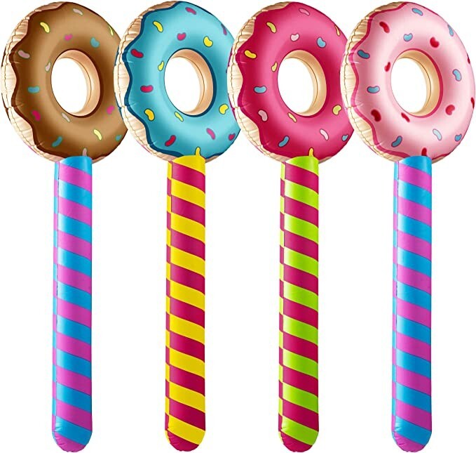 (4) Lollipop Suckers inflatable Birthday donut holes Wonka CANDYLAND valentine