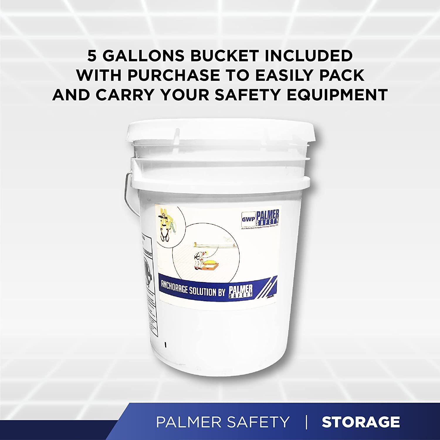 ATERET V5501 Roofing Bucket I 50 ft. Vertical Lifeline Assembly, Reusable...