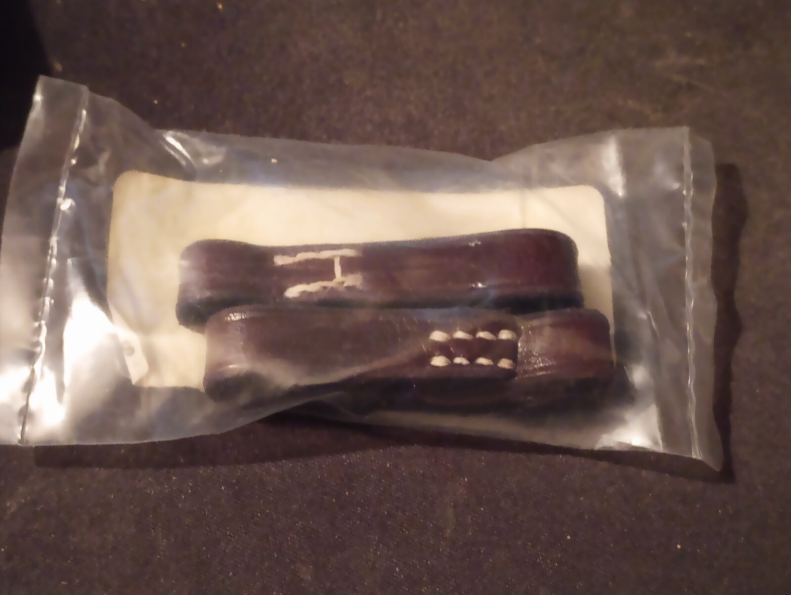 New Leather Stitched Bit Keepers Or Bit Loops Dark Brown Full Cheek