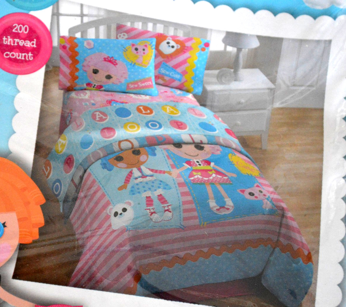 LALALOOPSY FULL SIZE SHEET SET FLAT FITTED 2 PILLOWCASES COTTON BLEND NEW IN PKG