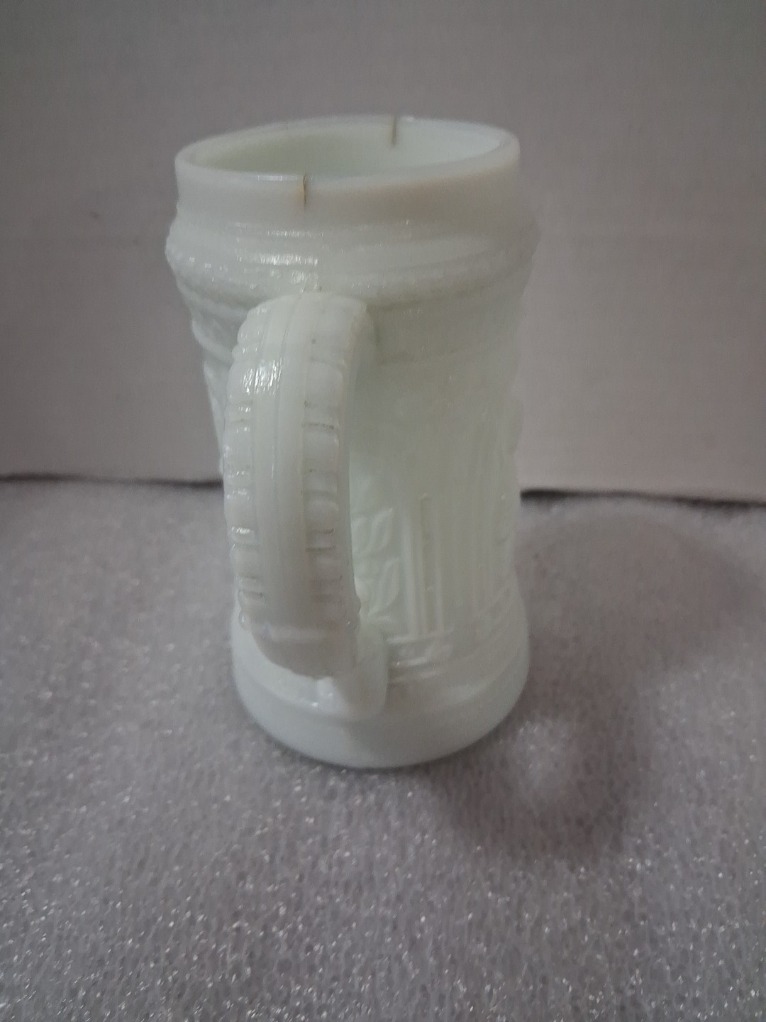 Westmoreland Greentown ? Serenade Antique German Uranium Glass Stein Mug #2