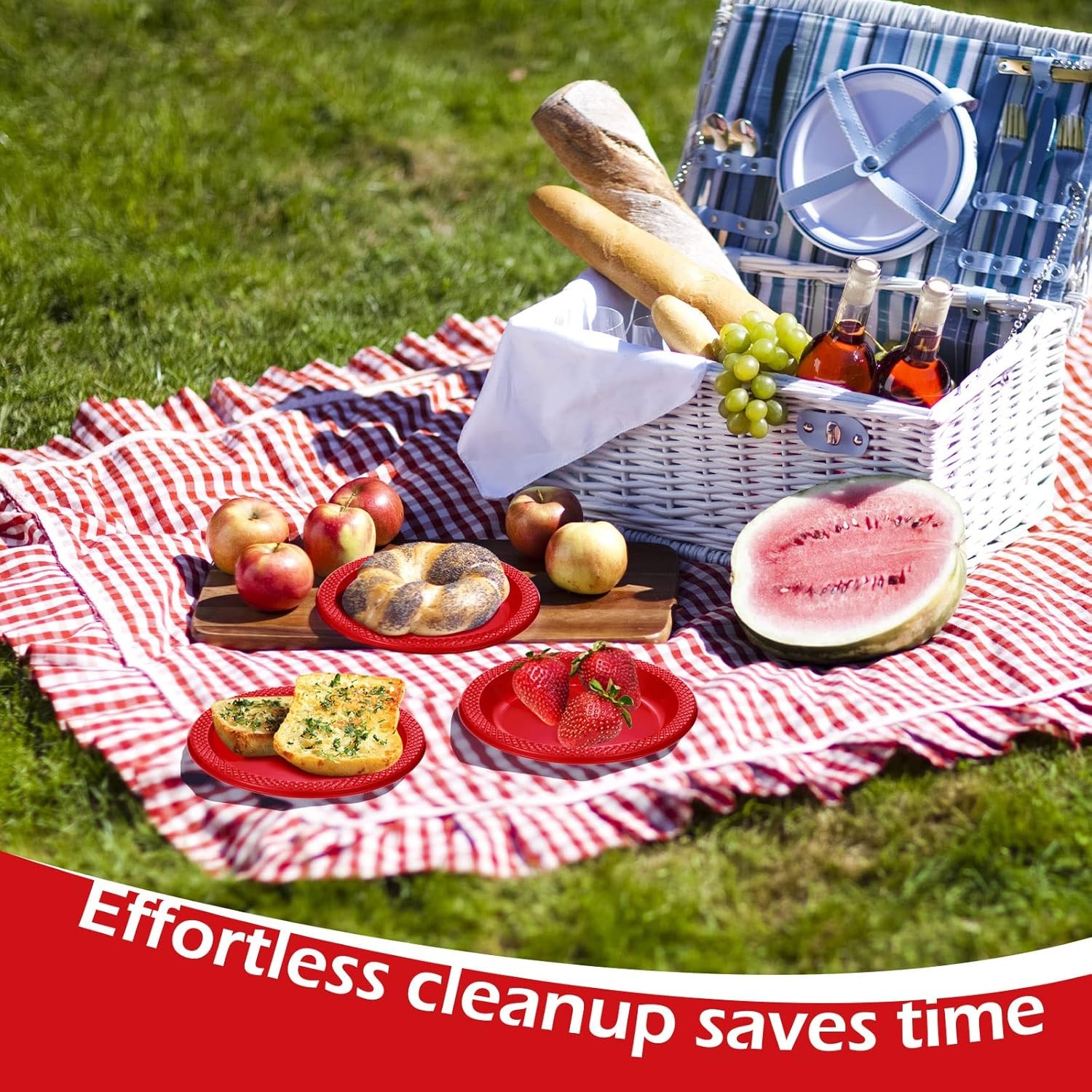 Bulk Red Round Plates - 6 Inch Disposable Dinnerware for All Occasions