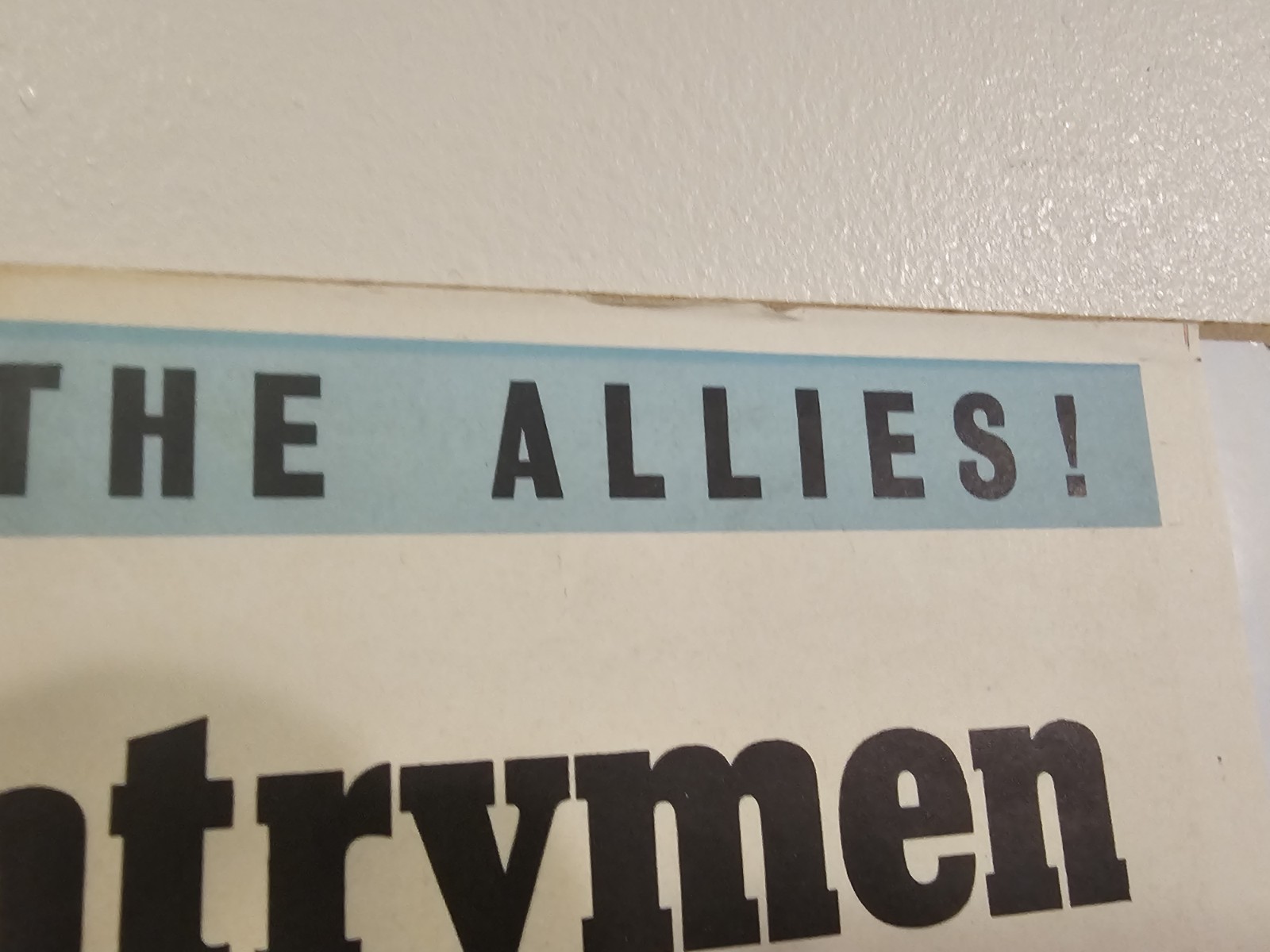 Original Vintage WWII British Propaganda Poster 15"x20” Fighters Of The Allies