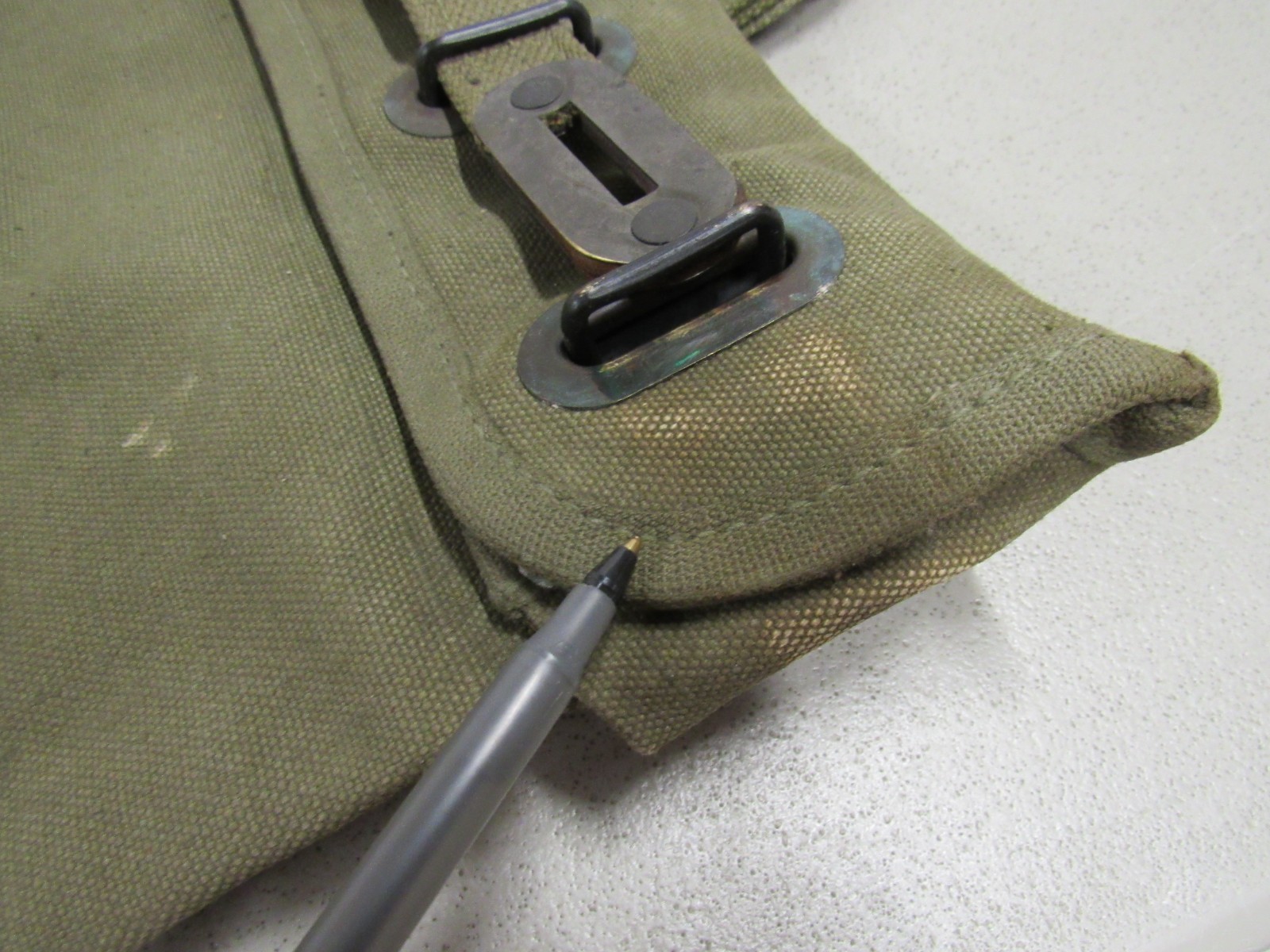 Korean War Era US Mail Bag w/ Locking Strap Canvas 1950 Dated Post WW2