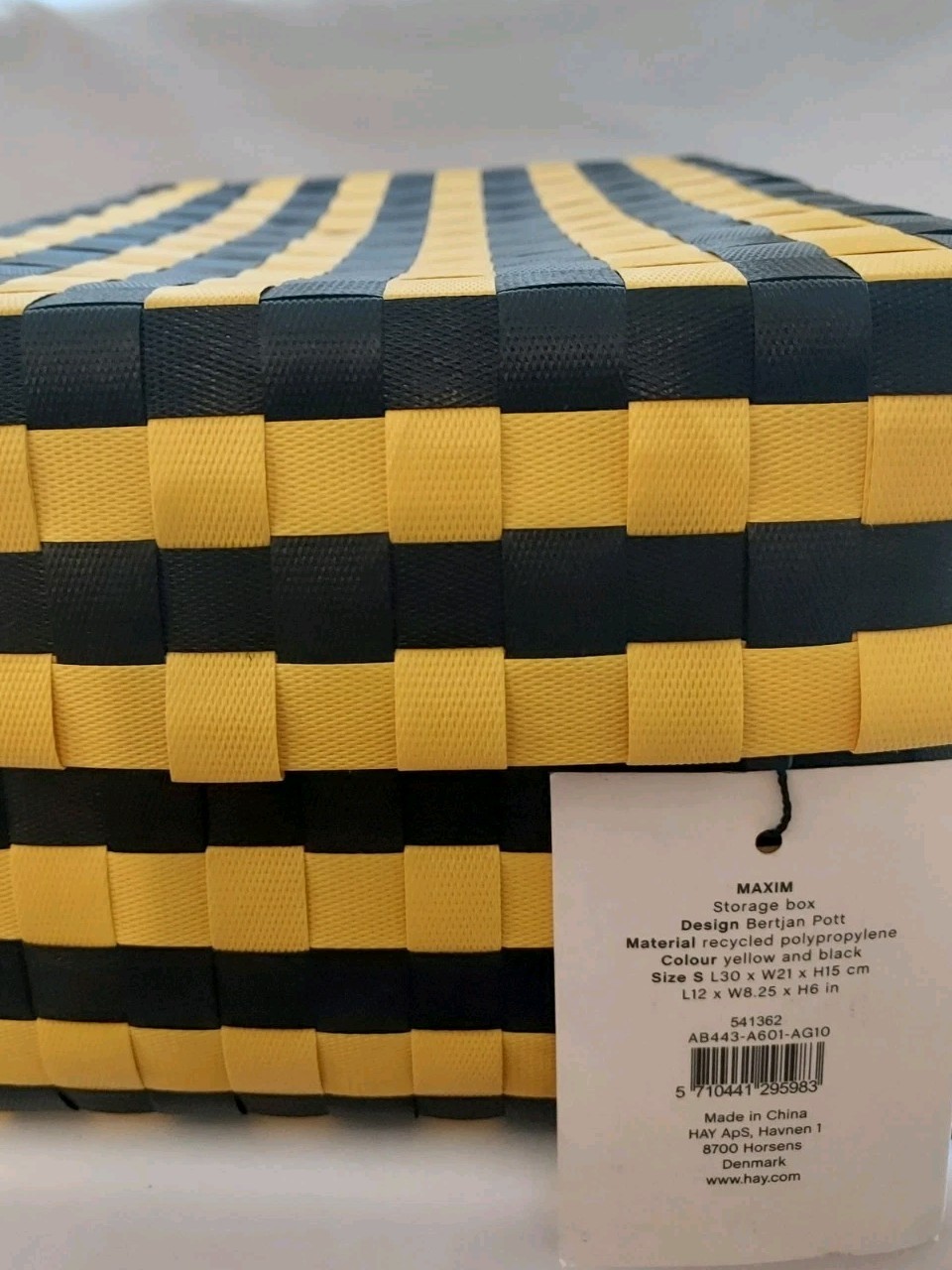 Hay Maxim Stripe Box s Yellow and Black Sewing Box and Storage Sewing Supply Box
