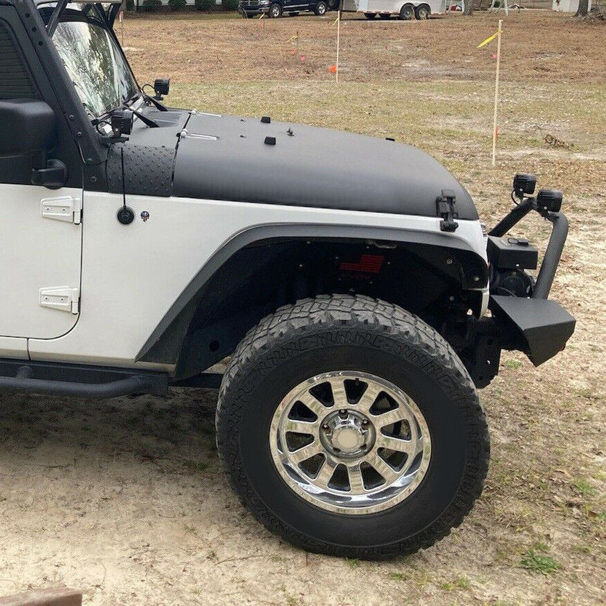 For Jeep Wrangler 07-18 JK Full Set Flat Style Solid Steel Fender Flares