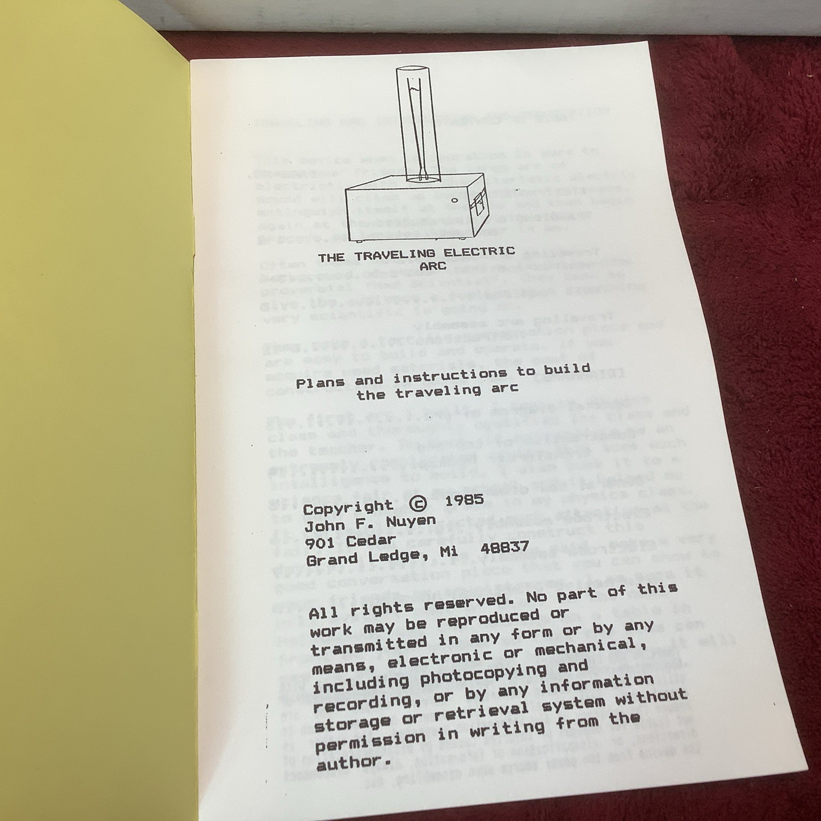 Jacob’s Ladder Climbing Arc Electric Generator Kit in Box Copper Parts