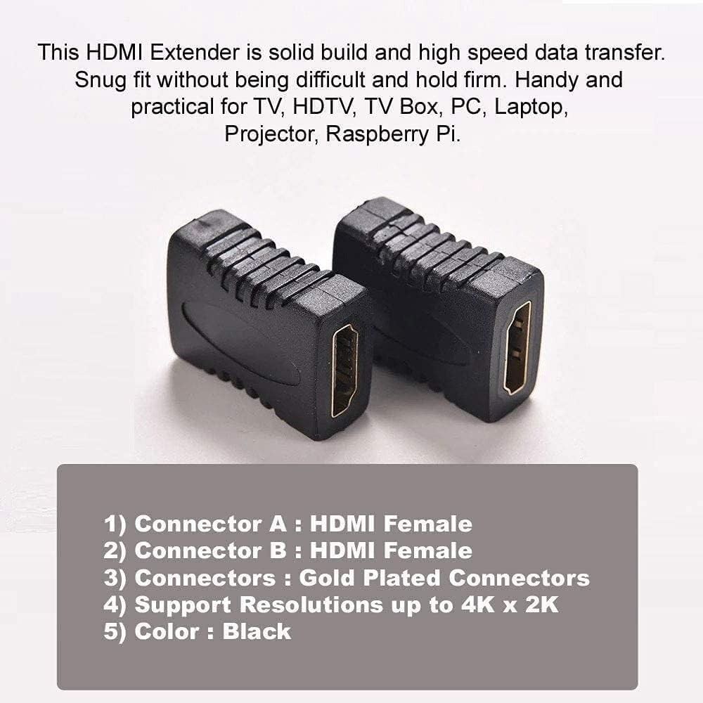 3X HDMI Female to Female Coupler Connector Extender Adapter Cable HDTV 1080P 4K