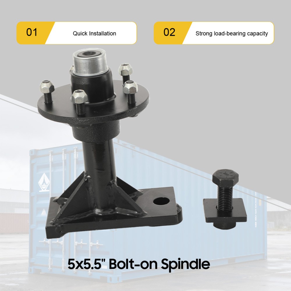 5x 5.5 Lug Shipping Container Wheels Bolt-on Spindle Kit US