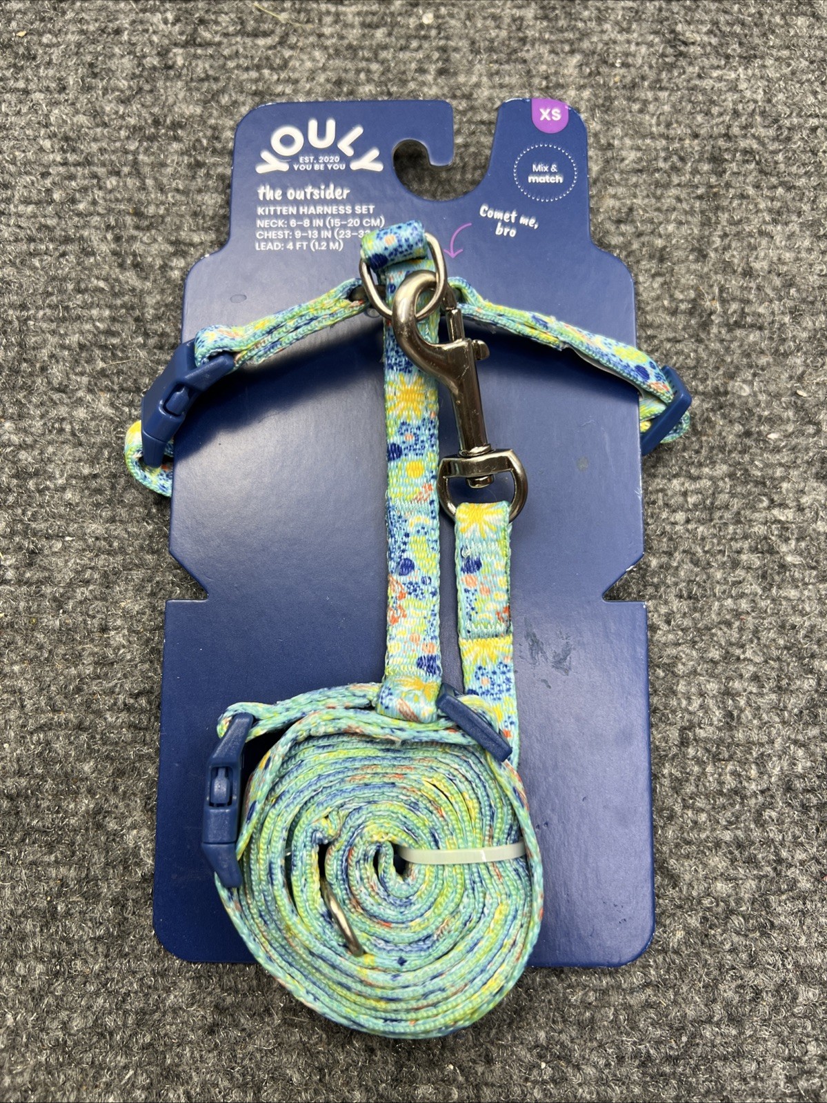 NEW Youly Kitten Leash Harness Set Blue XS Adjustable D-Ring