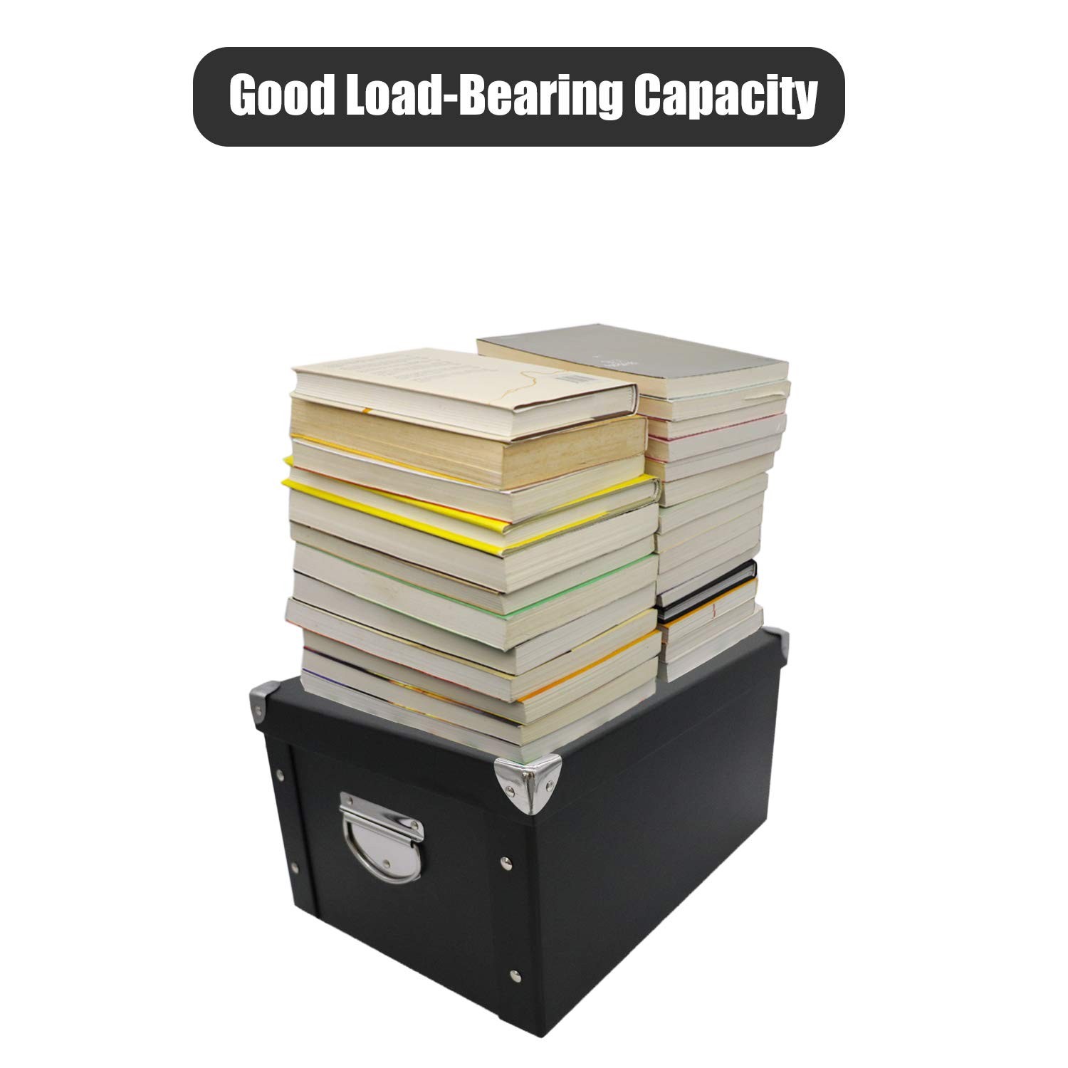 GUOZI Collapsible Storage Box, Decorative Memory Box with Lid & Metal Reinfor