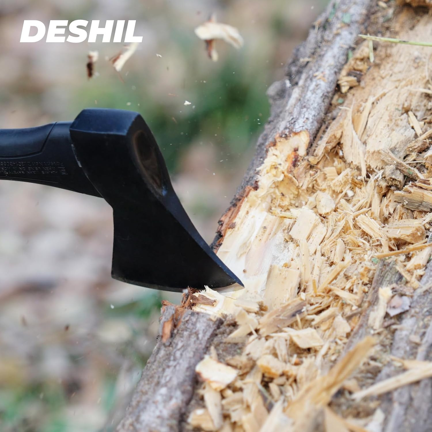 10” Outdoor Hatchet Forged Carbon Steel Heat Treated Hand Tool, Fiberglass Shock