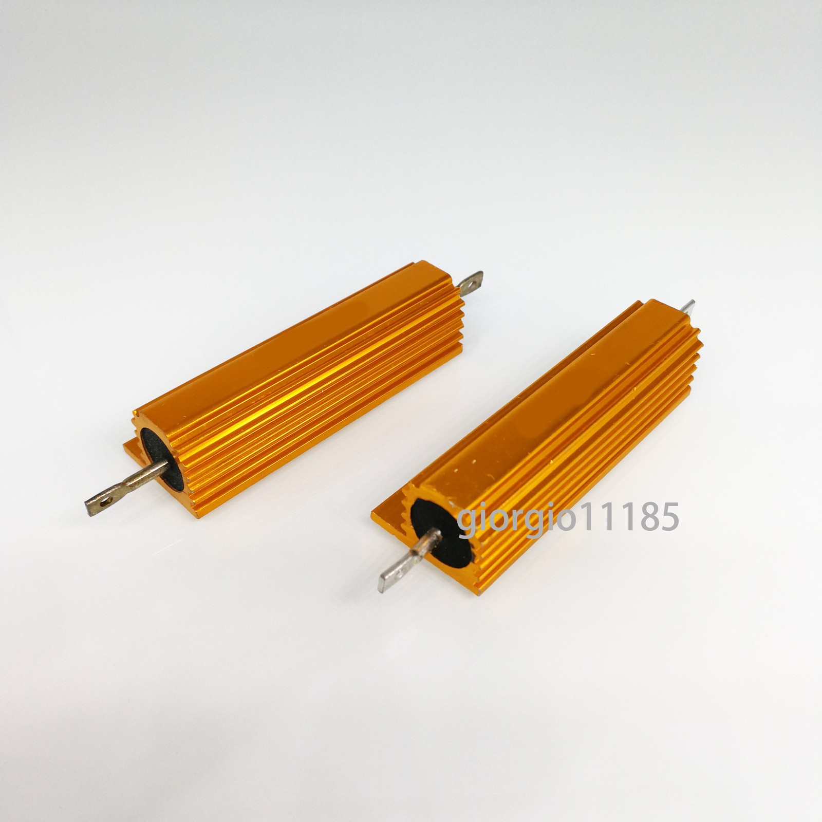 2pcs 8 ohm 8 100W Watt Aluminum Housed Metal Case Wirewound Resistors