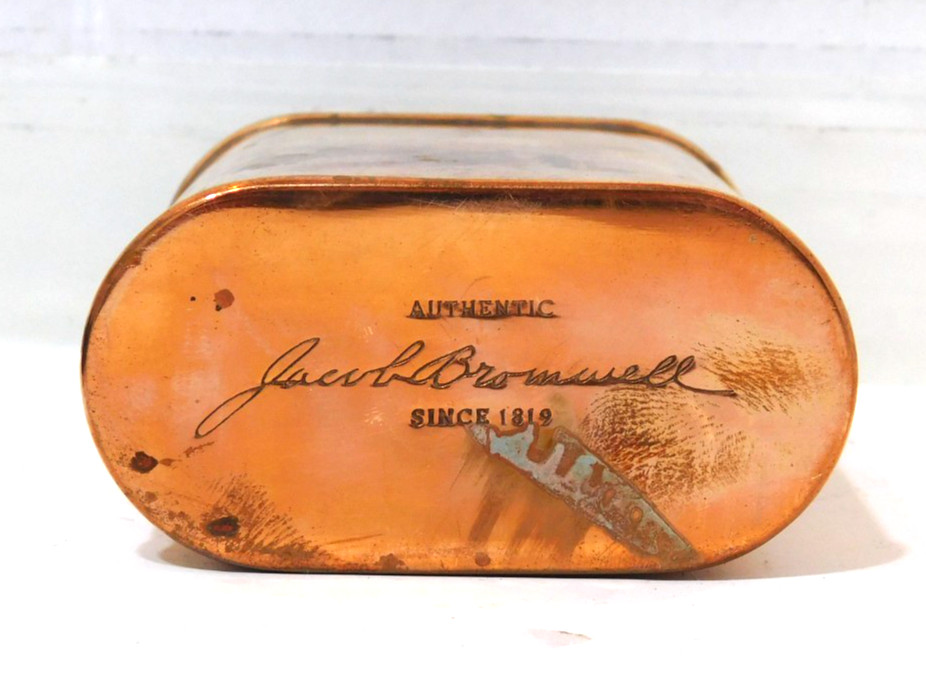 Jacob Bromwell Flask Copper 9oz Stamped