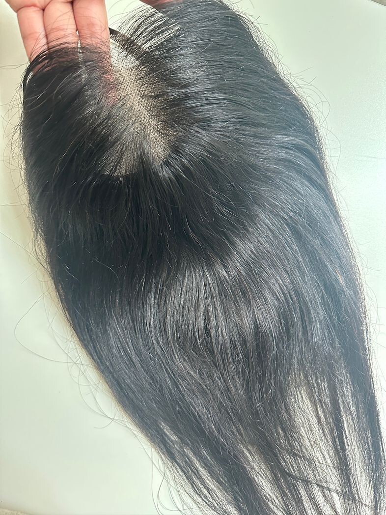 5"x6.7"Seamless Lace 100% Human Hair Topper with Adjustable Elastic Band 12"~18"