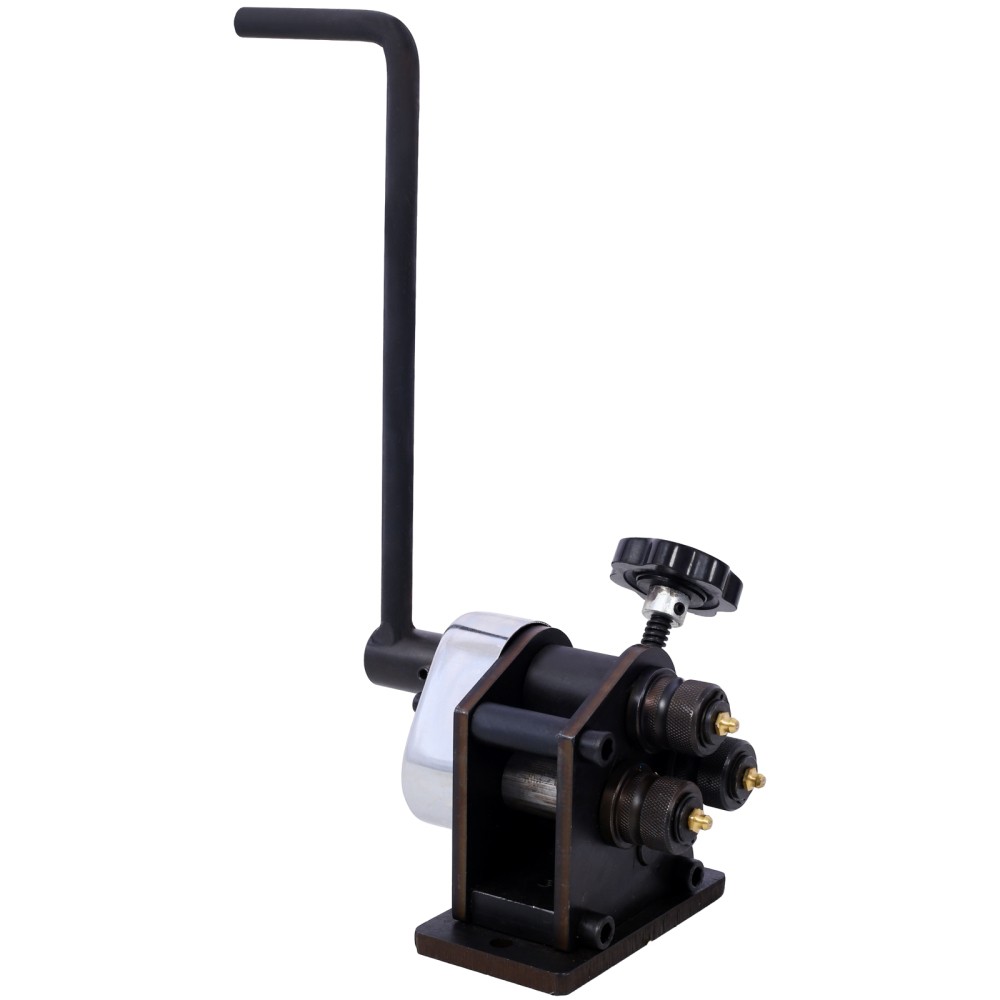 3" Ring Roller Bender Manual 1/4" Round 1"x3/16" Flat Steel Portable Hand Crank