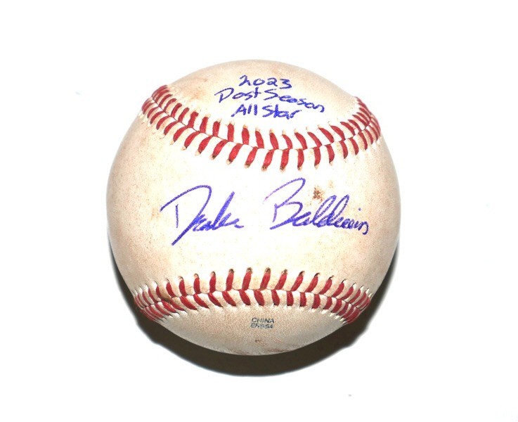 2025 NL ROOKIE OF YEAR DRAKE BALDWIN SIGNED RAWLINGS GAME USED OMIL BALL BRAVES