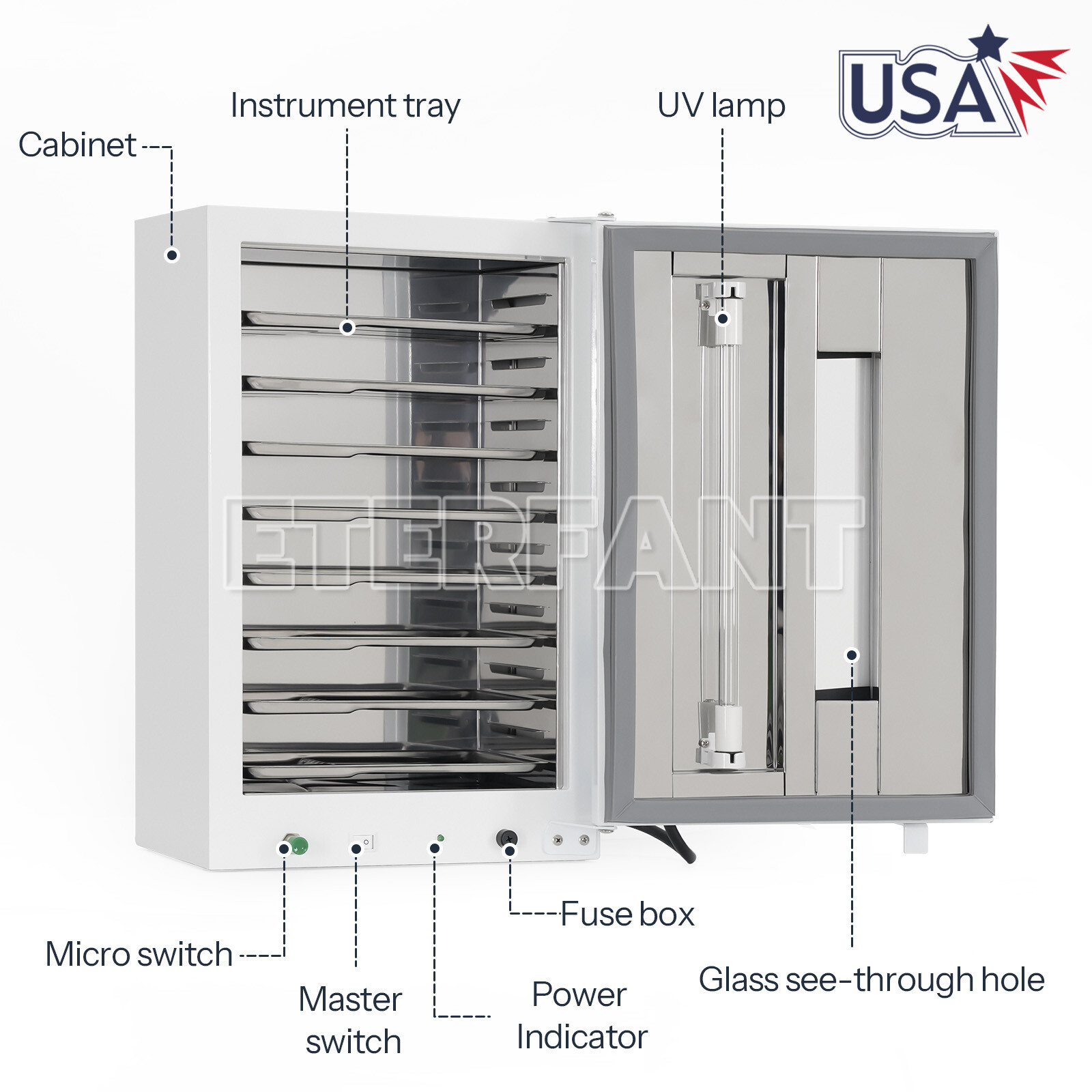 27L Medical Surgical UV Sterilizer Dental Instrument Tools Sterilization Cabinet