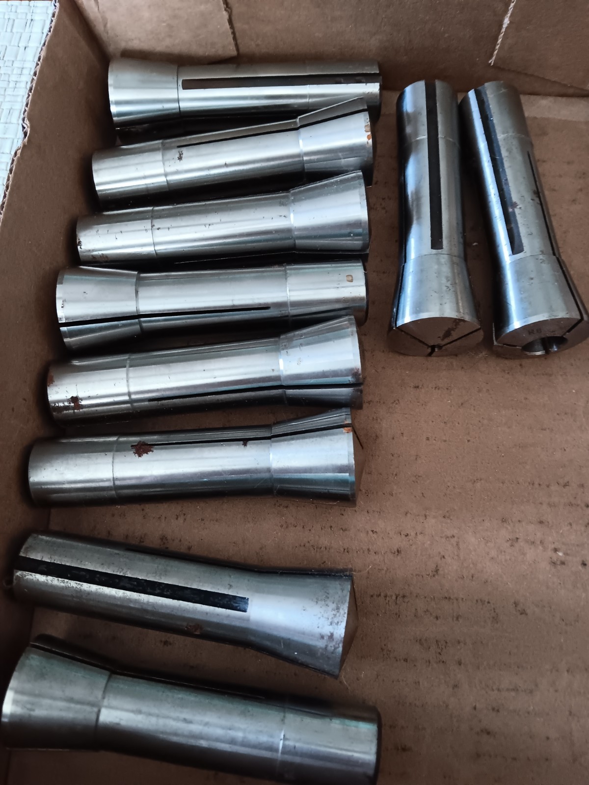 Lot Of 10  Used Assorted R8 Collets/Toolholders - (As Shown) mixed sizes