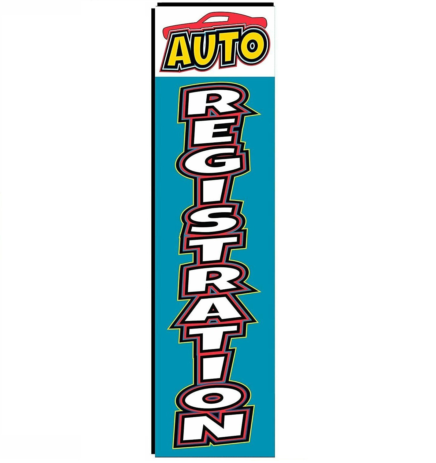 Auto Registration 3ft x 12ft Advertising Rectangle Banner Replacement Flag Only