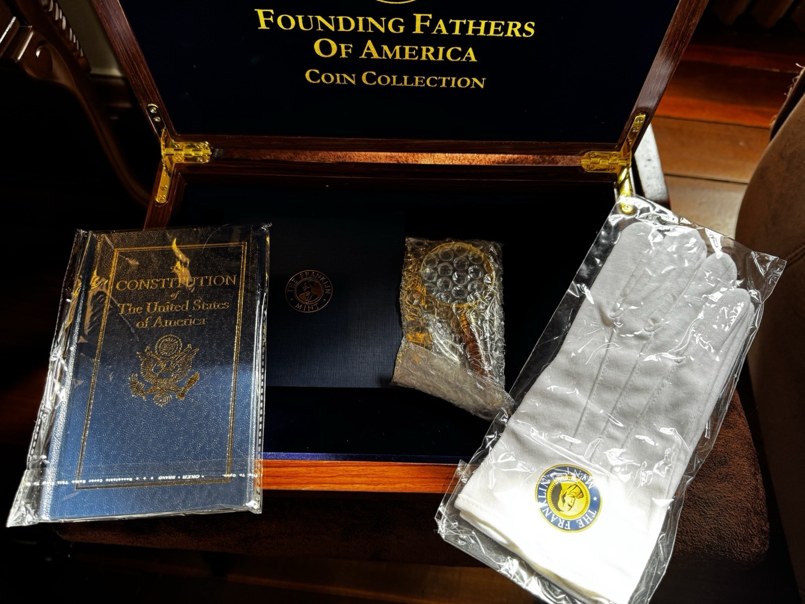 Franklin Mint Founding Fathers of America Medal Collection Set with Display Case