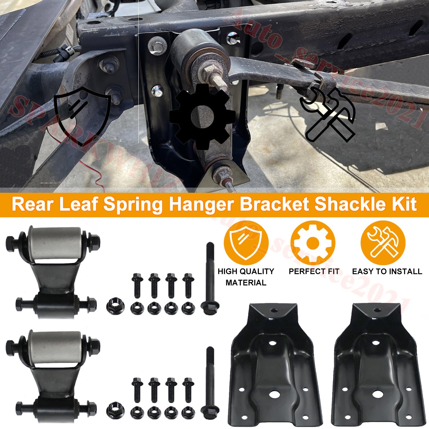 Rear Leaf Spring Hanger Bracket and Shackle Kits for Chevy Silverado GMC Sierra