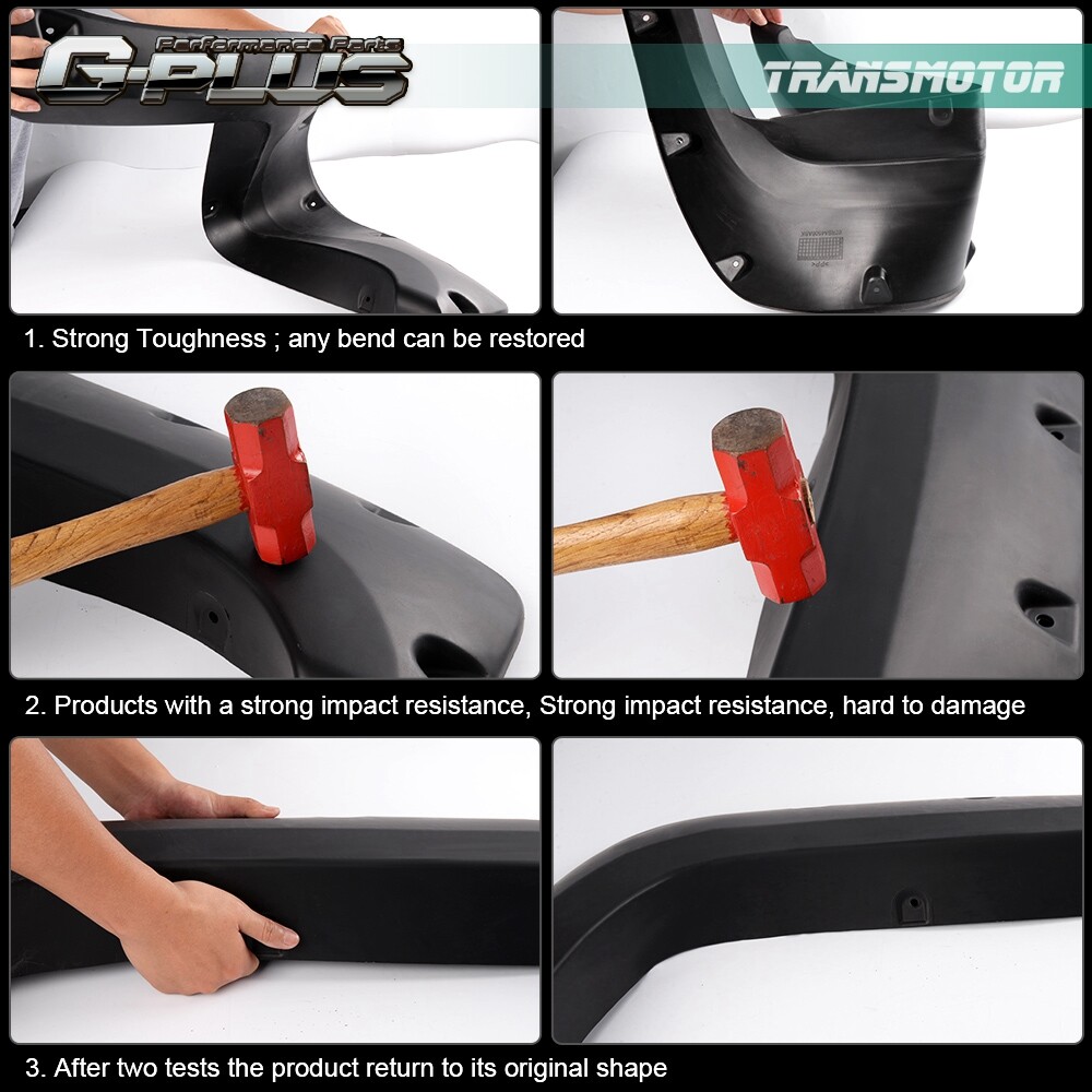 Fender Flares Pocket Rivet Bolt on Style Smooth Fit For Ford F150 2004-2008 4Pcs