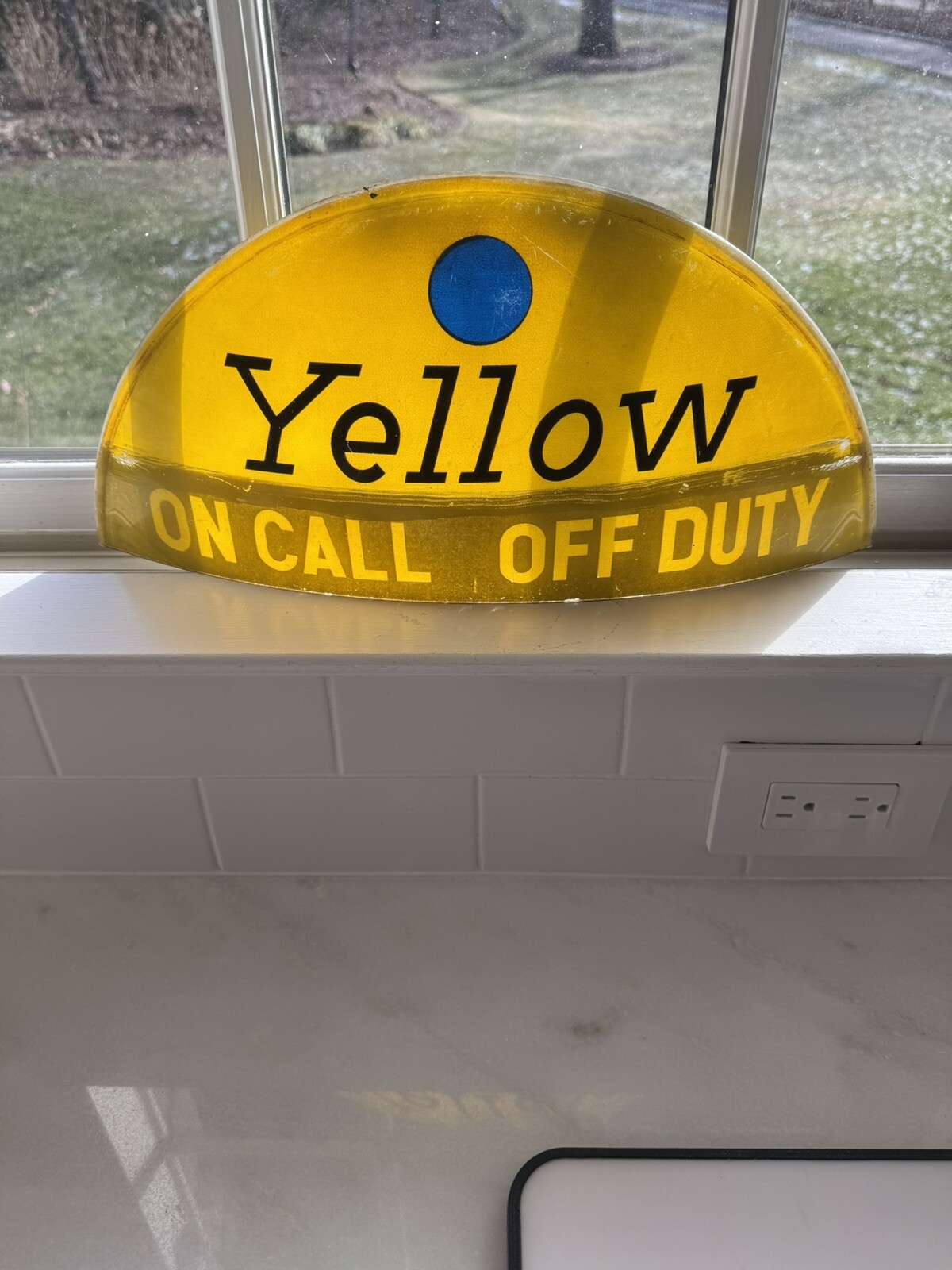 Taxi Cab Roof Light Sign original Rounded Light Up OLD !