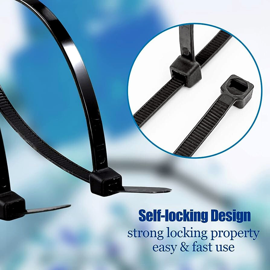 (24" INCH) 10 - 20 PACK BLACK CABLE ZIP TIES Heavy Duty UV Resistant Nylon 66 UL