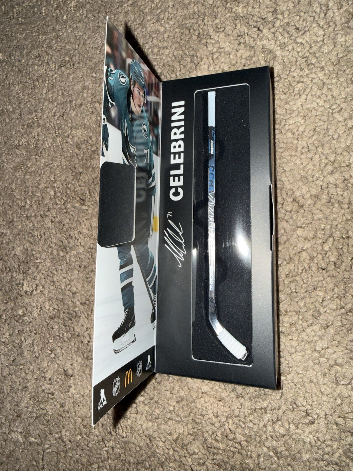 RARE 2025-26 McDonald’s NHL Star Sticks Mini Collectable Stick MACKLIN CELEBRINI