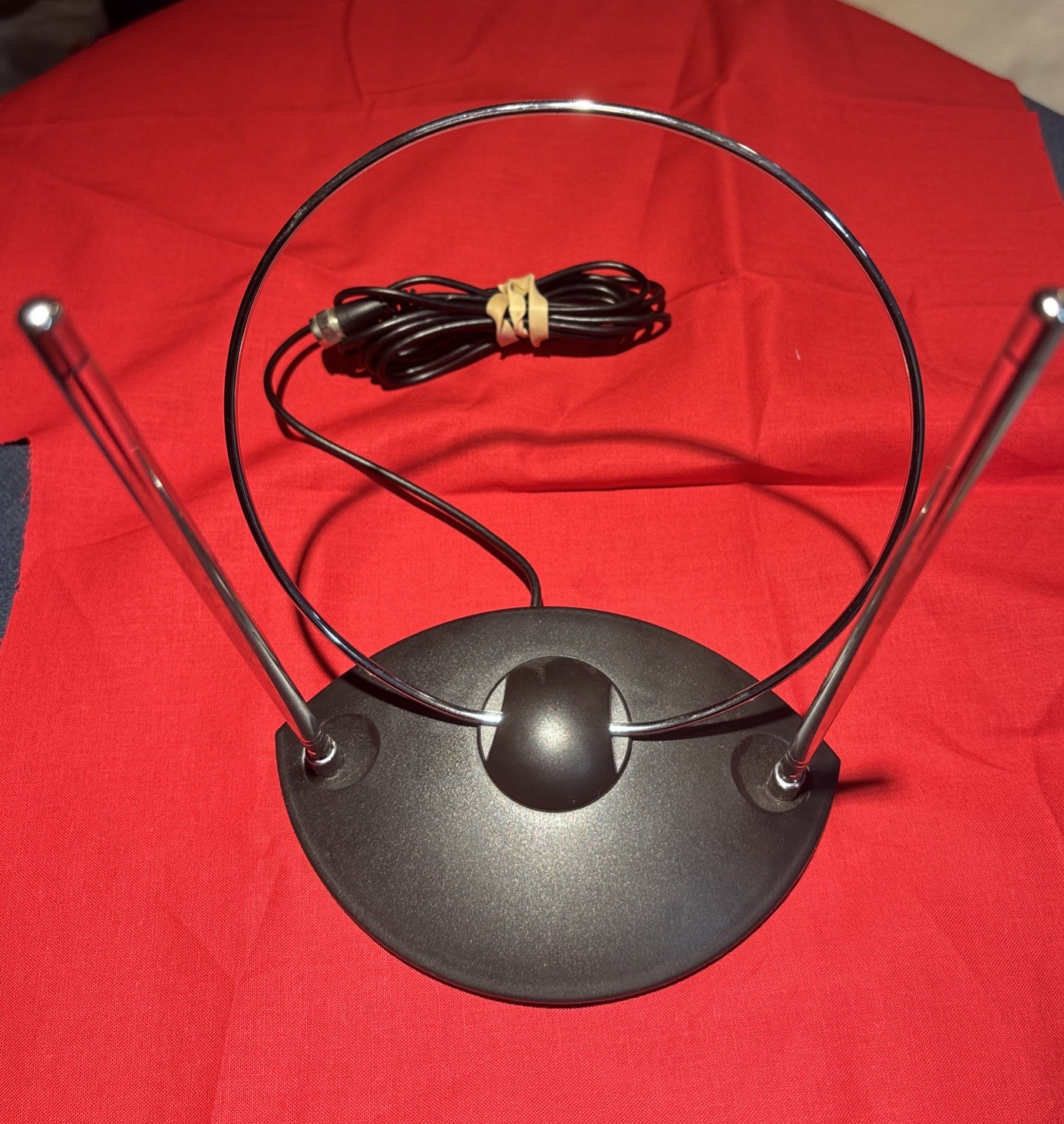 TV Antenna Television Rabbit Ears Coaxial Cable Black Extend To 35in Free Ship