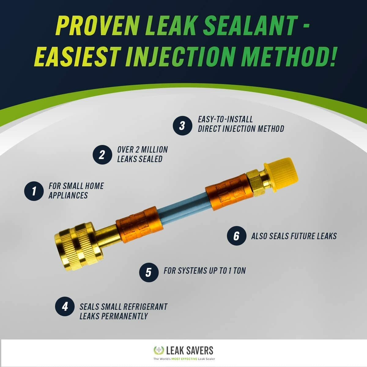 Leak Saver Direct Inject Refrigerant Leak Sealer Small System up to 1 Ton 3 Pack