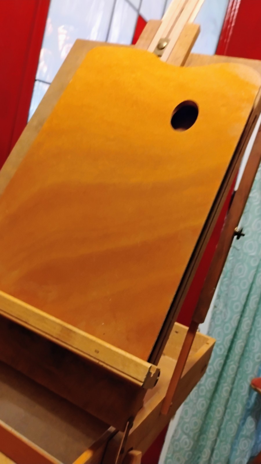 Folding vintage easel Wood dove tails WELL MADE FULL SIZE portable