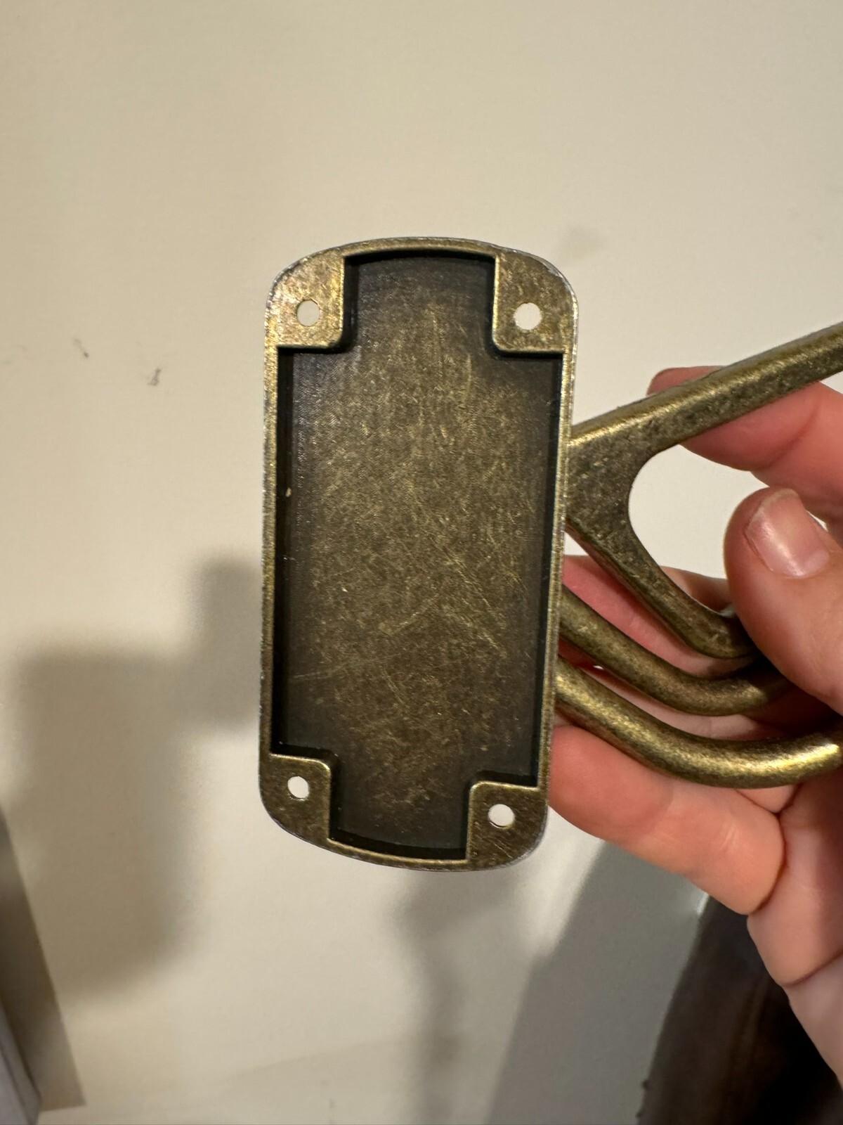 Vintage Metal Gold-Brass Triple Swivel Swing Hook Wall Mounted Holds 35 Pounds!