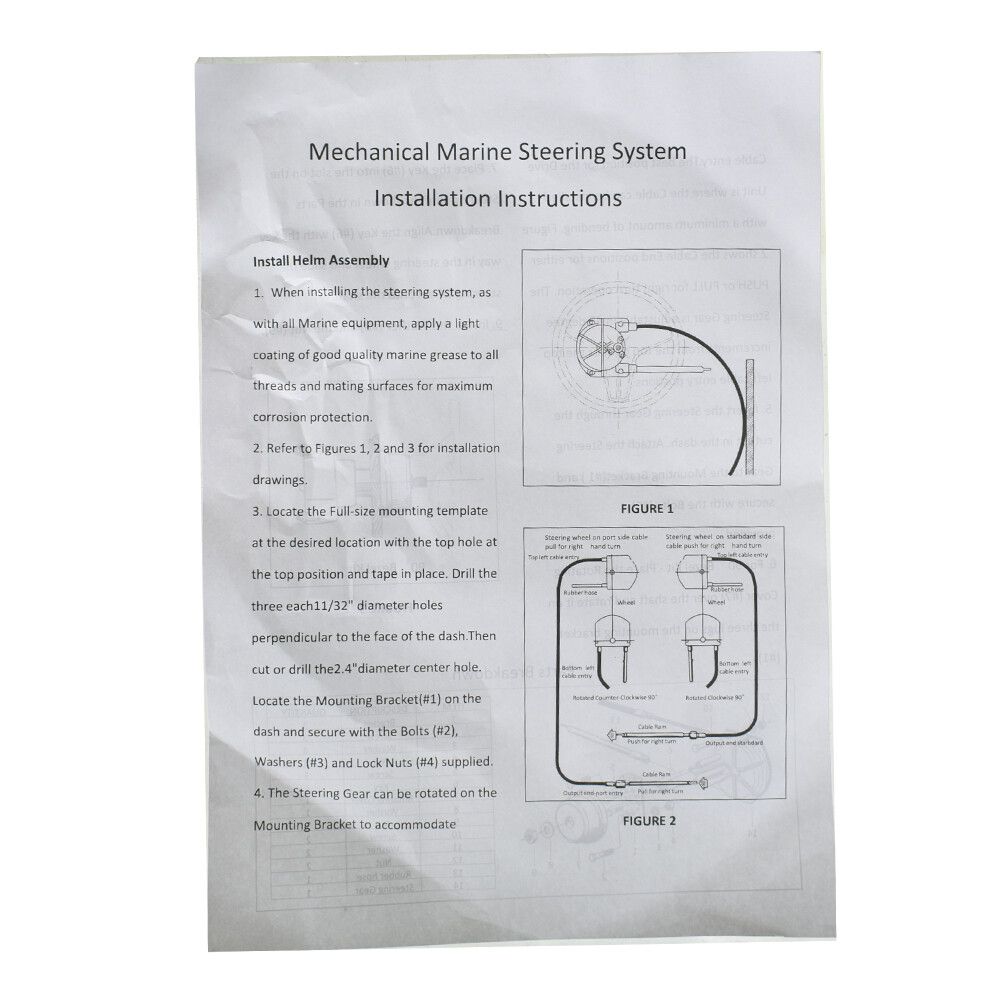 13FT Boat Rotary Steering System Outboard Kit SS13713 Marine with Wheel NEW
