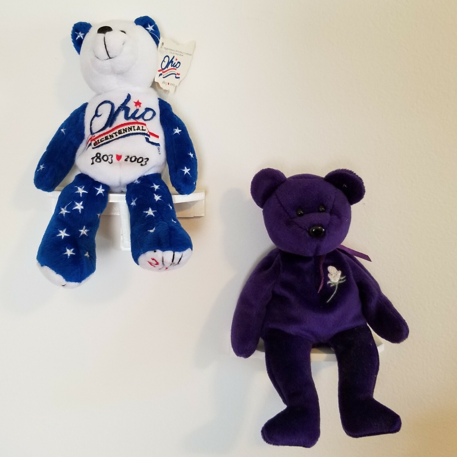 Two 6" x 2" Small White Wall Shelves No Hole No Nail install uses 3M Command