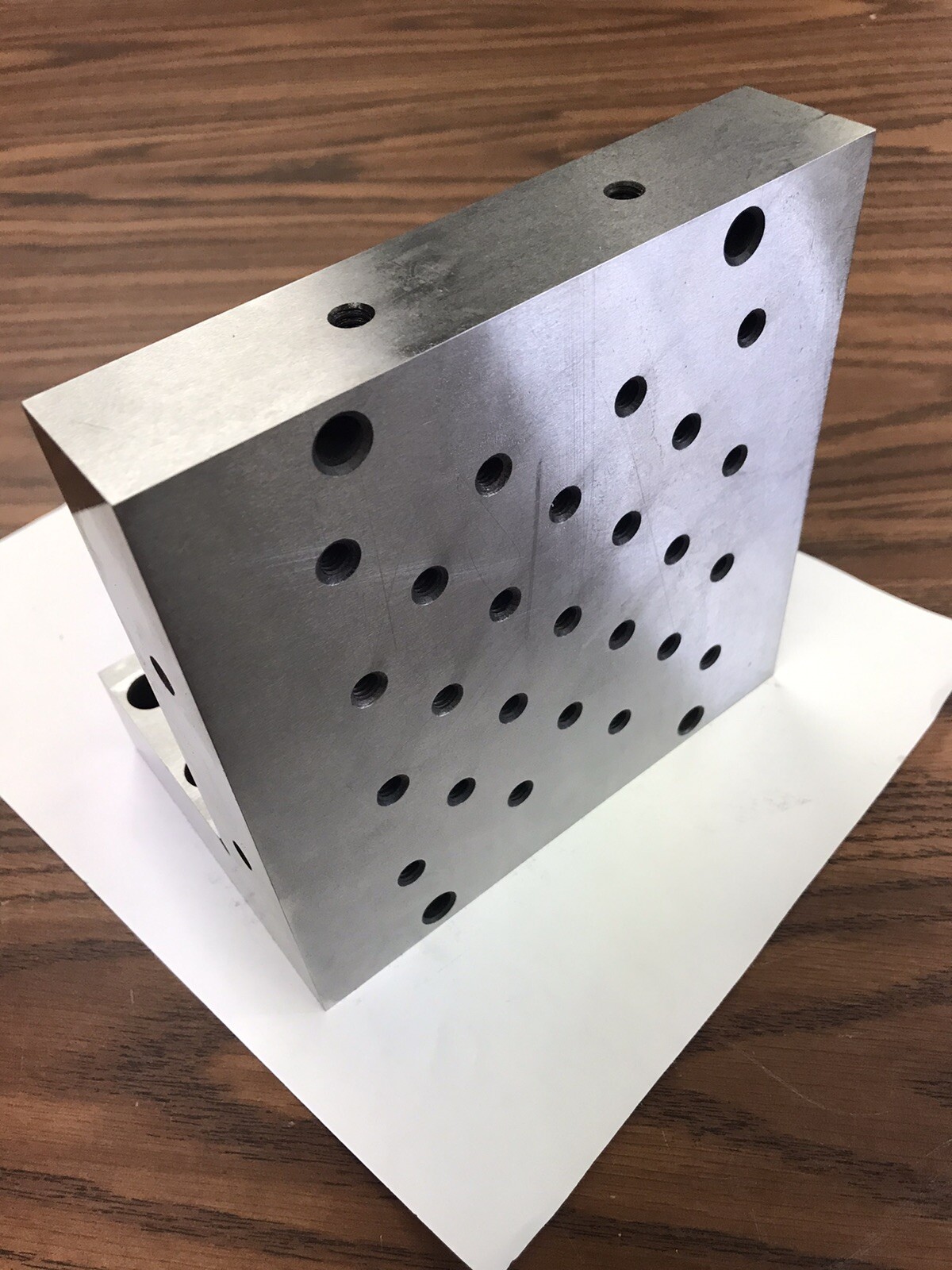 ANGLE PLATE 6x6x4x1-1/4" Precision Ground w. tapped holes 0.0002" #PGAP-664-New