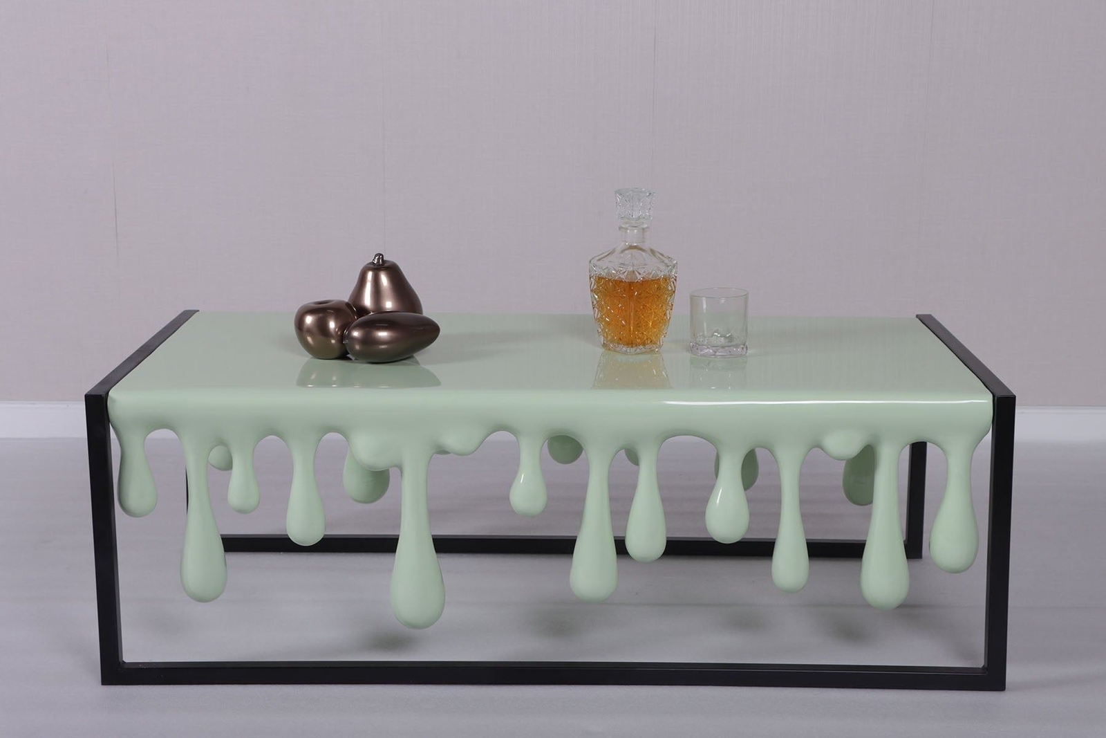 Mint Green Melting Rectangle Table Dripping IceCream Statue Home Furniture Decor