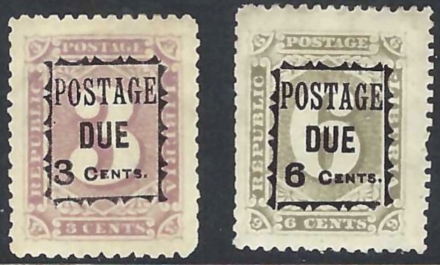 Liberia # J1-2 Mint Complete 1892 Postage Due Set