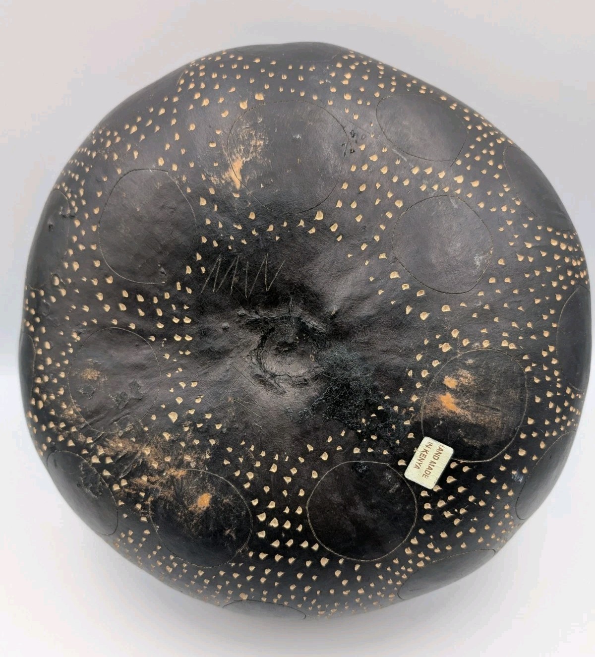 Hand Carved Decorative Painted Gourd African Tribal Folk Art Made In Kenya