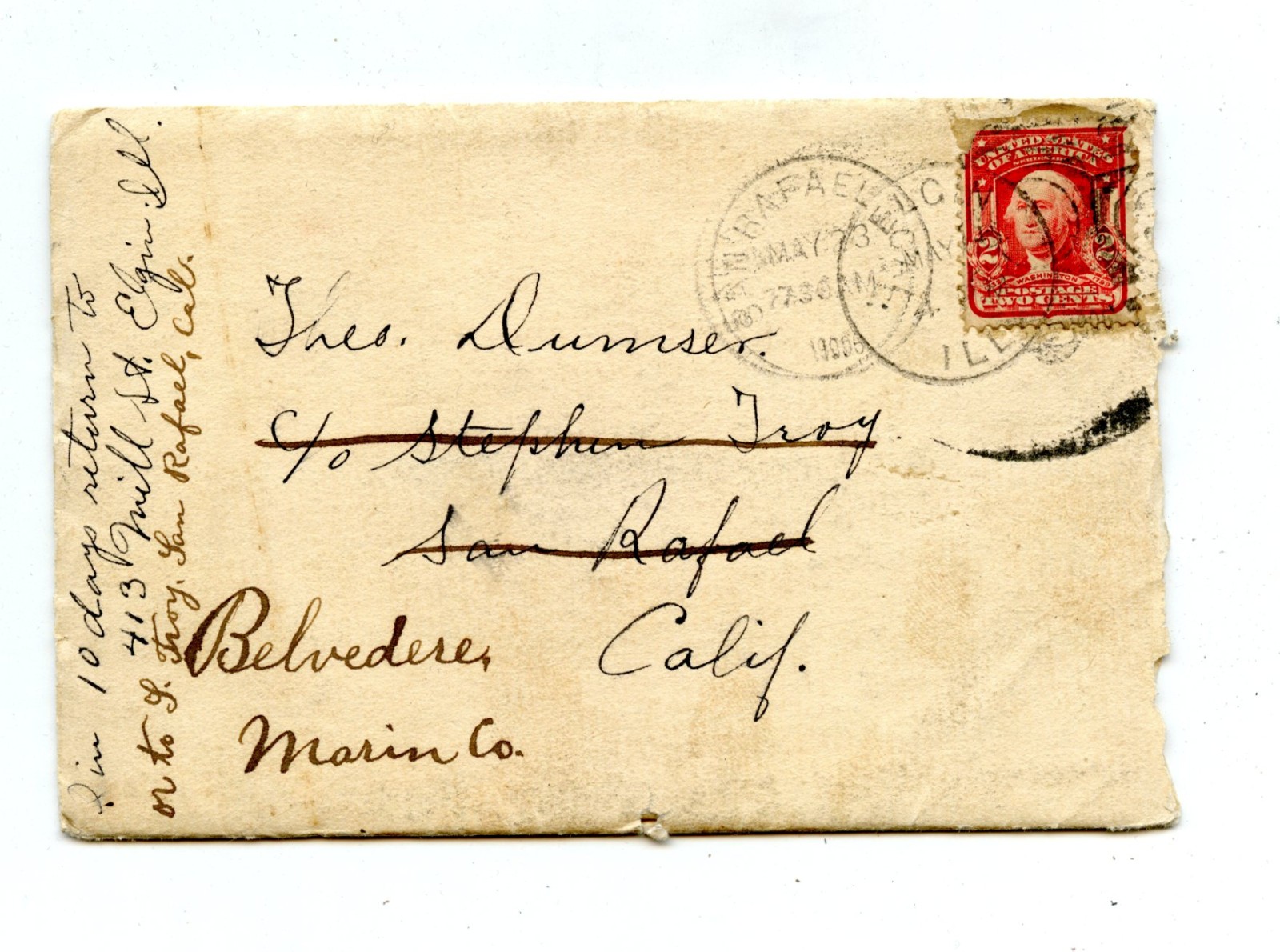 Letter Sent From Elgin Illlinois 1906 Describing Accident Playing With a Gun