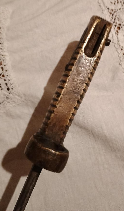 1860s Civil War Bayonet with Brass Handle Used Antique