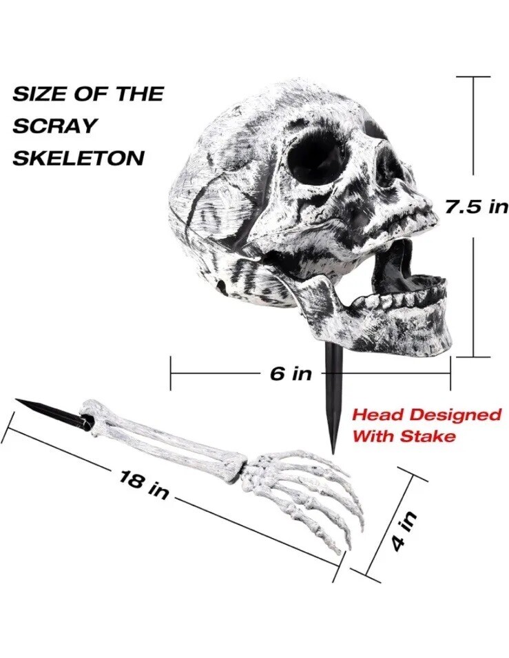Halloween Skull Skeleton Arms With Spikes For Outdoor Display Decorating Spooky